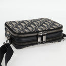 Christian Dior Trotter Canvas Shoulder Bag Navy Silver Auth 121172M-6