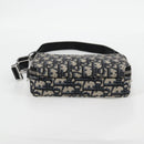 Christian Dior Trotter Canvas Shoulder Bag Navy Silver Auth 121172M-5