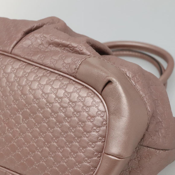 GUCCI Micro GG Supreme Guccissima Bag Leather 2way Pink Gold 247902 Auth 121204