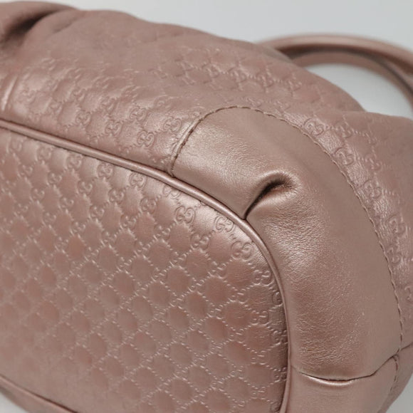 GUCCI Micro GG Supreme Guccissima Bag Leather 2way Pink Gold 247902 Auth 121204