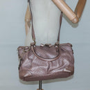 GUCCI Micro GG Supreme Guccissima Bag Leather 2way Pink Gold 247902 Auth 121204-23
