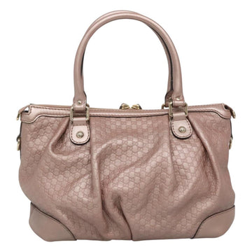 GUCCI Micro GG Supreme Guccissima Bag Leather 2way Pink Gold 247902 Auth 121204 - 0