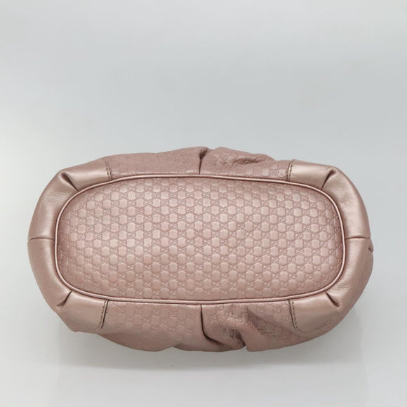 GUCCI Micro GG Supreme Guccissima Bag Leather 2way Pink Gold 247902 Auth 121204
