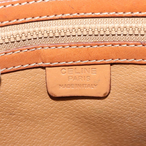 CELINE Macadam Canvas Shoulder Bag PVC Leather Brown Gold Auth 121207