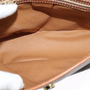 CELINE Macadam Canvas Shoulder Bag PVC Leather Brown Gold Auth 121207-10