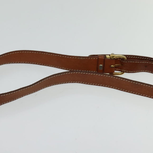 CELINE Macadam Canvas Shoulder Bag PVC Leather Brown Gold Auth 121207