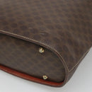 CELINE Macadam Canvas Tote Bag PVC Leather Brown Gold Auth 121208-15