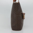 CELINE Macadam Canvas Tote Bag PVC Leather Brown Gold Auth 121208-3