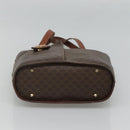 CELINE Macadam Canvas Tote Bag PVC Leather Brown Gold Auth 121208-5