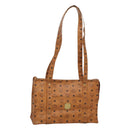 MCM Logogram Vicetos Tote Bag PVC Leather Brown Gold Auth 121216-1