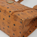 MCM Logogram Vicetos Tote Bag PVC Leather Brown Gold Auth 121216-10