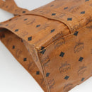MCM Logogram Vicetos Tote Bag PVC Leather Brown Gold Auth 121216-13