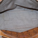 MCM Logogram Vicetos Tote Bag PVC Leather Brown Gold Auth 121216-17