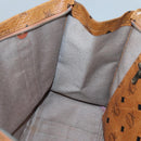 MCM Logogram Vicetos Tote Bag PVC Leather Brown Gold Auth 121216-18