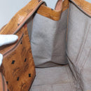 MCM Logogram Vicetos Tote Bag PVC Leather Brown Gold Auth 121216-19