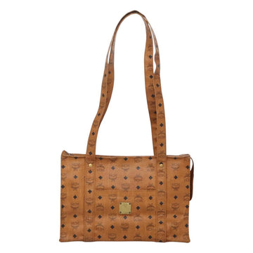 MCM Logogram Vicetos Tote Bag PVC Leather Brown Gold Auth 121216 - 0