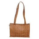 MCM Logogram Vicetos Tote Bag PVC Leather Brown Gold Auth 121216-3