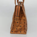 MCM Logogram Vicetos Tote Bag PVC Leather Brown Gold Auth 121216-5