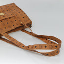 MCM Logogram Vicetos Tote Bag PVC Leather Brown Gold Auth 121216-7