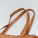 MCM Logogram Vicetos Tote Bag PVC Leather Brown Gold Auth 121216-8