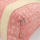 BVLGARI Hand Bag Canvas Pink Silver Auth 121218-15