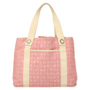 BVLGARI Hand Bag Canvas Pink Silver Auth 121218-13