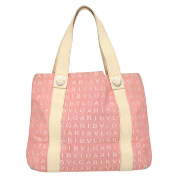BVLGARI Hand Bag Canvas Pink Silver Auth 121218 - 0