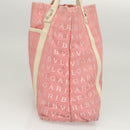 BVLGARI Hand Bag Canvas Pink Silver Auth 121218-3