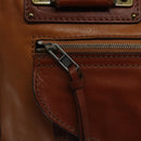 Chloe Tote Bag Leather Brown Auth 121219-17