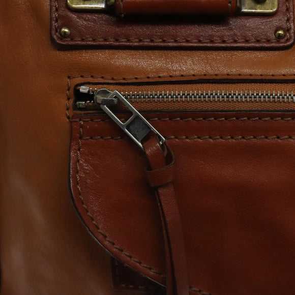 Chloe Tote Bag Leather Brown Auth 121219