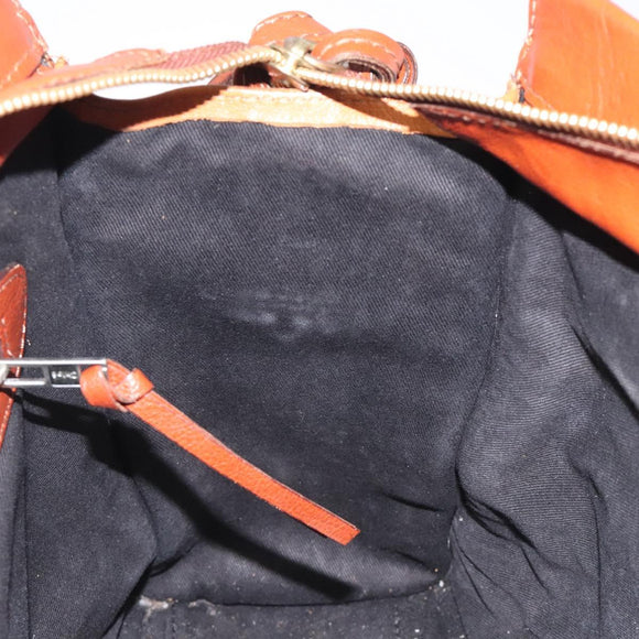 Chloe Tote Bag Leather Brown Auth 121219