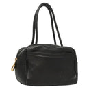 LOEWE Hand Bag Leather Black Gold Auth 121225-1