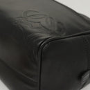 LOEWE Hand Bag Leather Black Gold Auth 121225-14