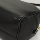 LOEWE Hand Bag Leather Black Gold Auth 121225-16