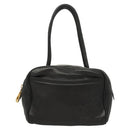 LOEWE Hand Bag Leather Black Gold Auth 121225-13