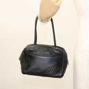 LOEWE Hand Bag Leather Black Gold Auth 121225-21