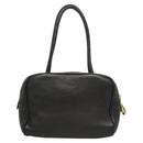 LOEWE Hand Bag Leather Black Gold Auth 121225-2