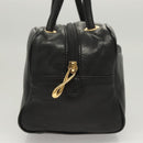 LOEWE Hand Bag Leather Black Gold Auth 121225-4