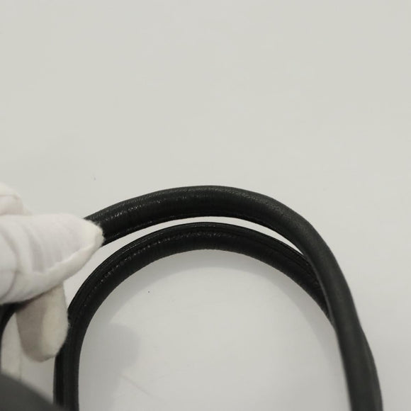 LOEWE Hand Bag Leather Black Gold Auth 121225