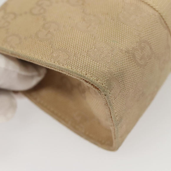 GUCCI GG Canvas Pouch Beige Auth 121227