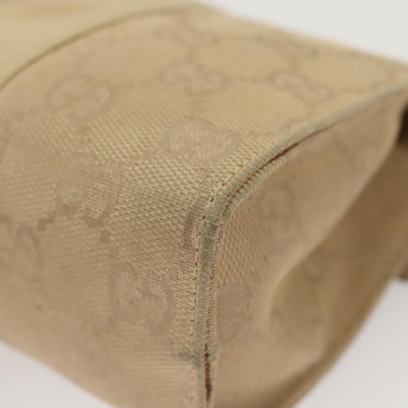 GUCCI GG Canvas Pouch Beige Auth 121227