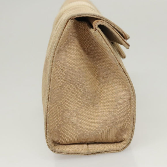 GUCCI GG Canvas Pouch Beige Auth 121227