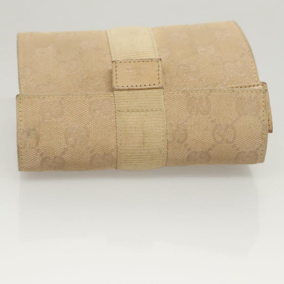 GUCCI GG Canvas Pouch Beige Auth 121227