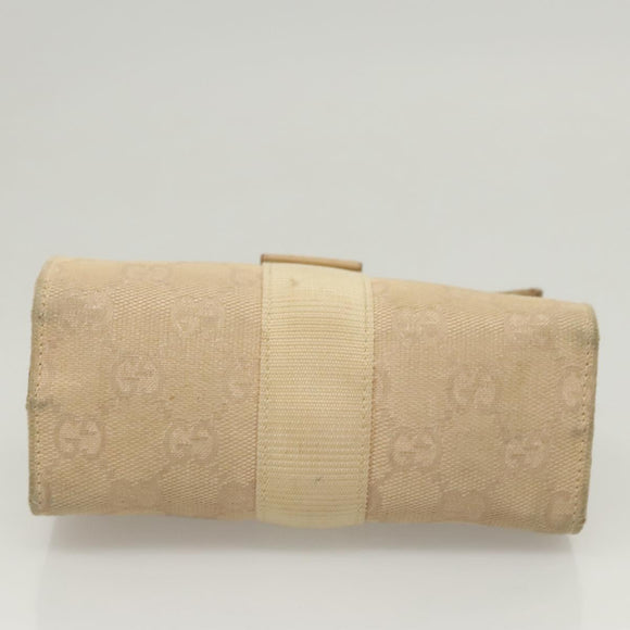 GUCCI GG Canvas Pouch Beige Auth 121227