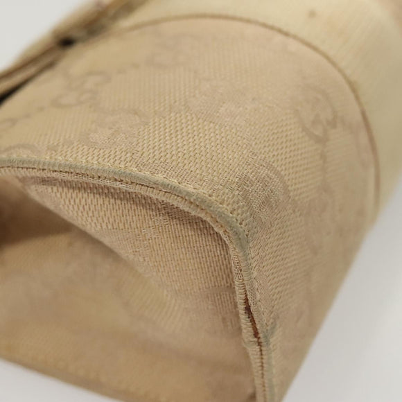 GUCCI GG Canvas Pouch Beige Auth 121227