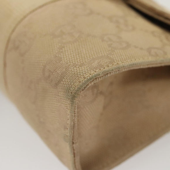 GUCCI GG Canvas Pouch Beige Auth 121227