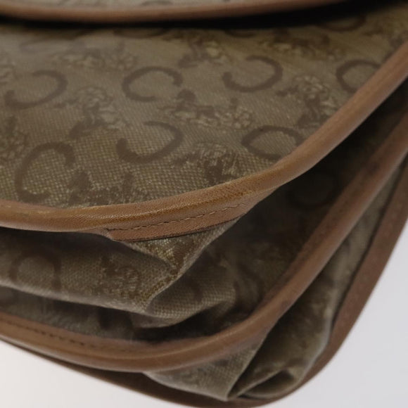 CELINE C Sulky Shoulder Bag Coated Canvas Beige gold Auth 121230