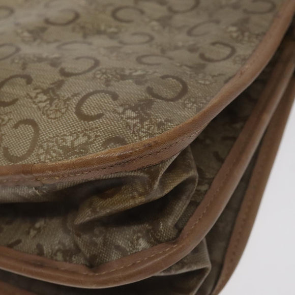 CELINE C Sulky Shoulder Bag Coated Canvas Beige gold Auth 121230