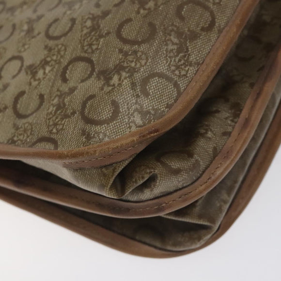 CELINE C Sulky Shoulder Bag Coated Canvas Beige gold Auth 121230