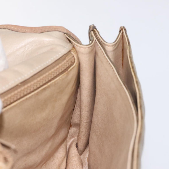 CELINE C Sulky Shoulder Bag Coated Canvas Beige gold Auth 121230